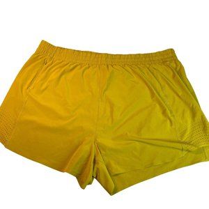 Athleta Hustle mustard yellow shorts athleisure comfort casual plus women's 2X